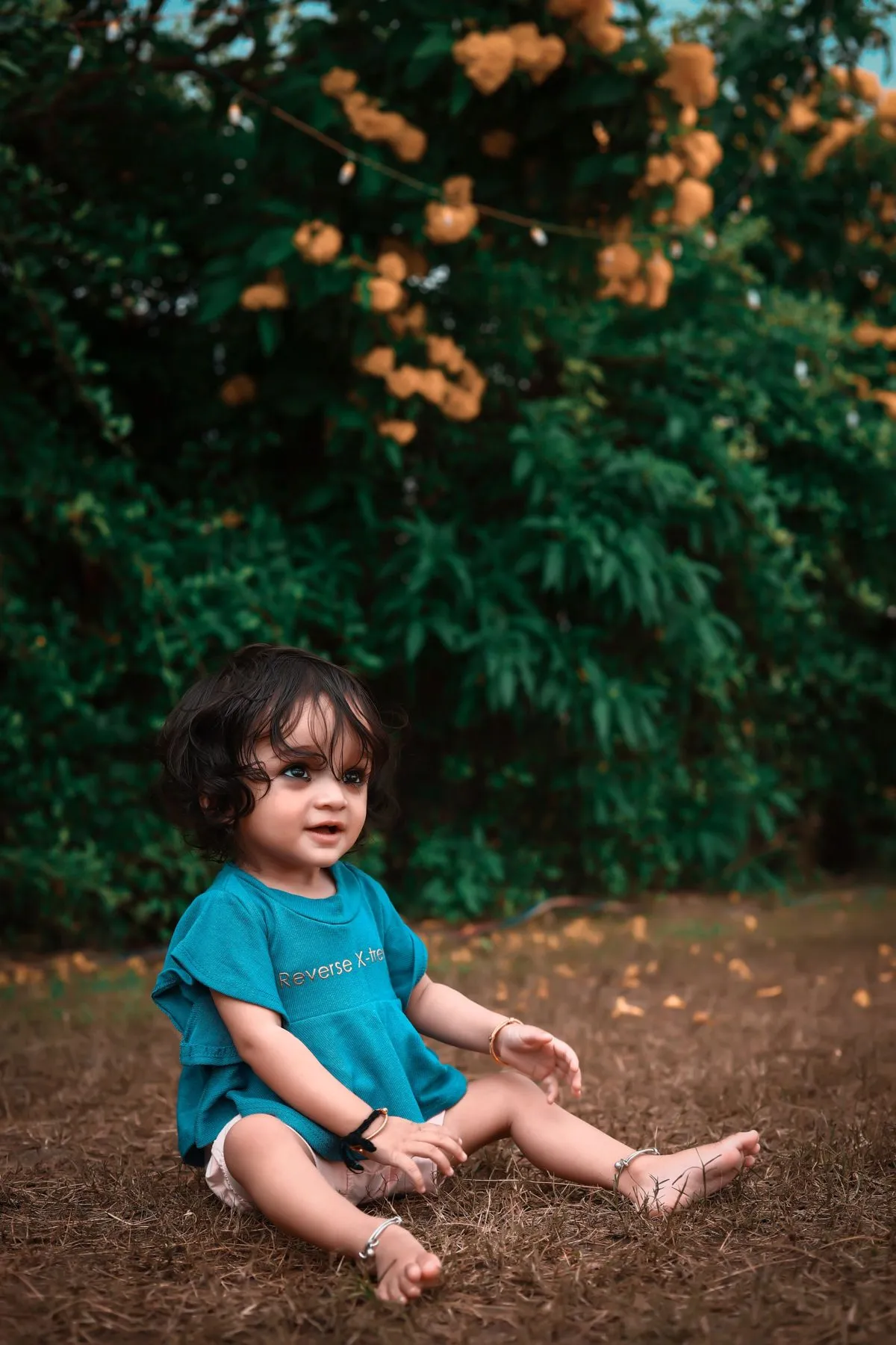 Playing in the garden